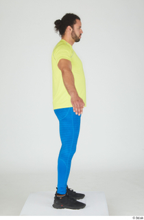  Simeon A poses black sneakers blue leggings dressed sports standing whole body yellow t shirt 0007.jpg